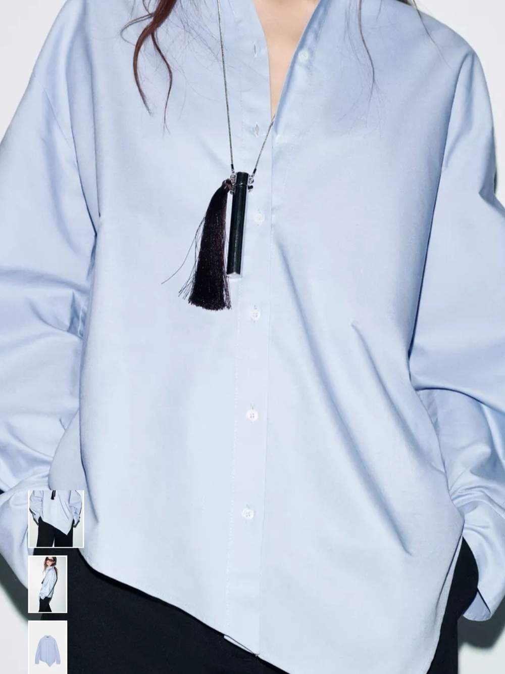 Zara Light Blue Women's Button-Down Shirt